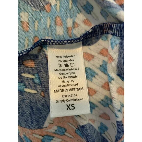 Lularoe  Blue Red White Americana Stars Tunic Shirt XS - Picture 3 of 8